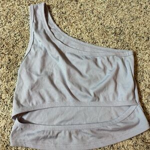 SHEIN Light Purple Ribbed Top & Open Cut